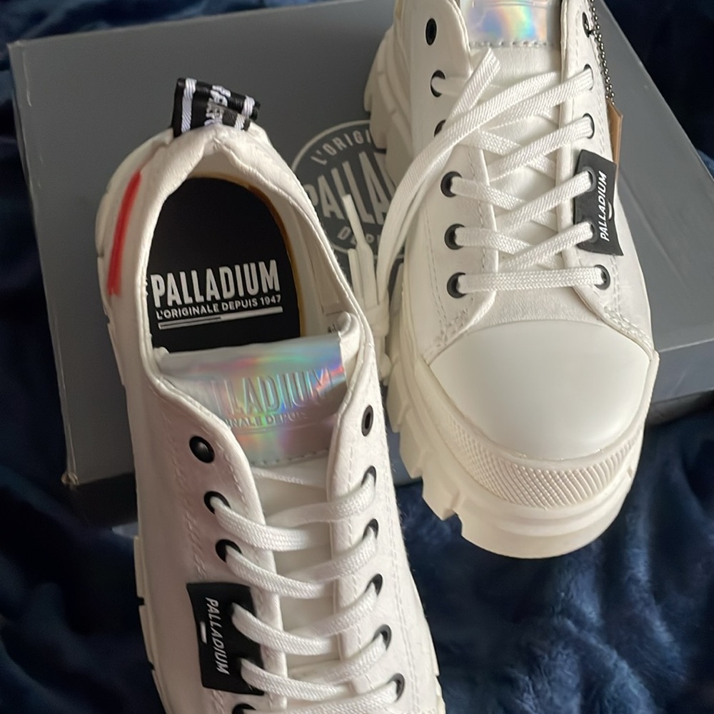 NWTS! In box Brand Neww white Palladiums! Sold out style!